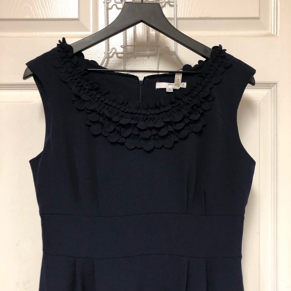 Studio One Sleeveless Navy Sheath Dress - Picture 2 of 11